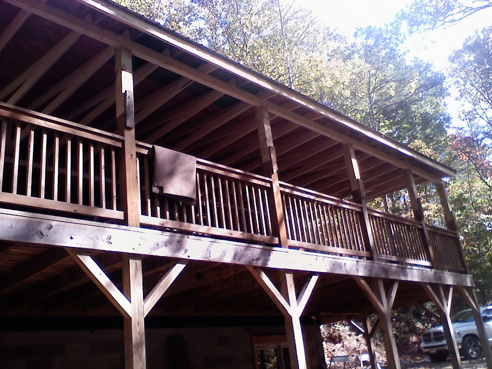 Timber framing under a new elevated porch and deck — Roof Leak Repair in Ulster by Roofing Brothers